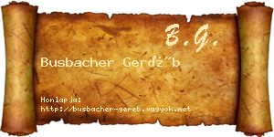 Busbacher Geréb névjegykártya
